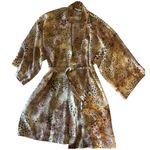 Delicates  Floral and Leopard Satin Robe Photo 0