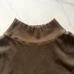 XCVI  Poncho Open Back Long Ribbed cape Mock Neck Pullover Duster Brown Sz Small Photo 4