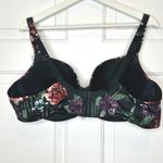 Cacique  NWT Boost Balconette 46C Black Floral Print ‎ Bra NWT Photo 1