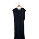 Loft Pleated Henley Dress in Forever Navy Women's Size 12 Blue Photo 6