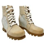 Sorel  Joan of Arctic Wedge III Lexie Lace Up Boot Natural Tan Gray Pink US 7.5 Photo 2