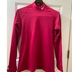 Nike  DRI-FIT Pink Long Sleeve Turtleneck Shirt Top Sz L Fuchsia Thumb Hole Photo 0