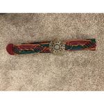 Hollister Y2K Boho 100% Leather Multicolored Braided Belt Brass Buckle, XS/S Photo 0