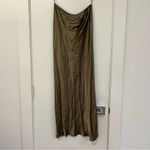 River Island NEW Satin Maxi Skirt Dark Green Photo 1