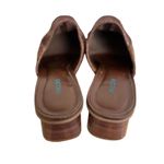 90'S Y2K VTG. BROWN LEATHER NICOLE WOVEN MULES HEELS SZ. 8 1/2 Photo 4