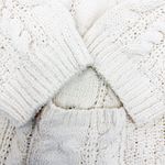 POL  Cable Knit Open Front Fisherman Cardigan Sweater Ivory Oversized Chenille Photo 8