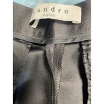 Sandro Paris Women Black Satin Pleated Trousers Dress Pants Size 40/ USA 8 Photo 3