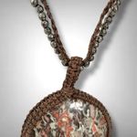 Free People Bohemian Crochet Brandy Pendant Statement Necklace Brown Neutral NWT Photo 6