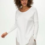 Aritzia TNA Alder Thermal Long Sleeve Waffle Knit Relaxed Fit Top Cream Sz Small Photo 0