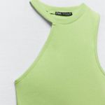 ZARA NWT ASYMMETRIC GREEN RIBBED CROP TOP BLOGGERS FAV Large Photo 4