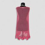 Simply Noelle Beach Cover Up Sheer Mesh Embroidered Appliqué Hot Pink Sz M Photo 2