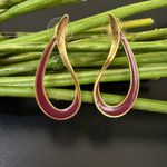 Vintage AVON Maroon Burgundy Enameled Gold Photo 0