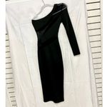 superdown  Kaelyn Mesh Panel One Shoulder Bodycon Maxi Dress Black Womens Size XS Photo 4