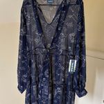 Modcloth  NWT Sheer Blue Constellation Print Babydoll Dress Size L Photo 0