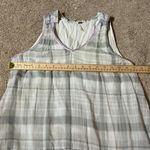 Free People  Plaid Gauze Tunic Dress Mini Smocked Ruffle Lilac Trim XS Photo 5