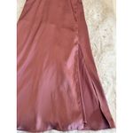 Azazie  A6 Satin Slip Dress – Mauve Pink, Spaghetti‎ Straps, Midi Length Photo 11