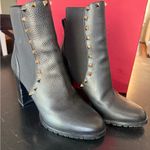 Valentino Garavani Valentino Black and Gold Studded Ankle Boots Photo 0