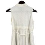 April Cornell White Textured Sleeveless Button Front Midi Dress Size S Photo 5