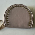 Madison West  Studded Coin Purse Keychain Wallet Tan Snap Closure EUC Photo 0