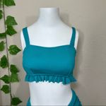 Cupshe  Teal New High Waist Bandeau Bikini Photo 4
