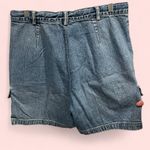 Bill Blass Vintage 90’s  acid wash denim cargo jean shorts cute tie belt pleated Photo 1