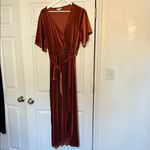 Baltic Born  Meghan Velvet Wrap Maxi Dress in Rust Photo 1