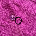 Ralph Lauren Black Label Fuchsia Cable Knit Button Down Cashmere Cardigan Pink Size M Photo 13