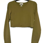 Babaton  Olive Long Sleeve Crop Top Large Photo 0