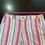 Old Navy  Everyday‎ Linen Blend Shorts Womens 16 Striped Mid-Rise Casual Colorful Photo 6