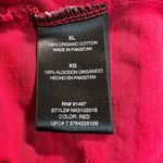 Norma Kamali  Tunic Top Womens XL Red Black Stripe 100% Organic Cotton 3/4 Sleeve Photo 6