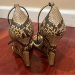 Saint Laurent  | Jane Python Wedge Sandals 105 mm Tan Brown Size 35 Photo 4