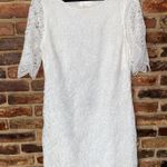 Anthropologie Charleston White Lace Short Sleeve Mini Dress Women's Size 14 Photo 0