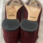 Massimo Dutti Massimo‎ Dutti Maroon Suede Ankle Strap Black Leather Chunky Heels Size 6.5/37 Photo 14