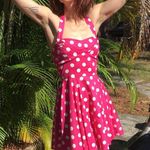 Pinup girl hot pink and white polkadot dress Photo 1