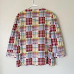 Cinq à Sept Cinq a Sept Triss Plaid Quilted Patchwork Chore Jacket Cream/Red Size Medium Photo 4