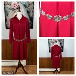Darling Vintage 1970s NPC Fashions Butterfly Belt Dress! Red Size 14 Photo 1