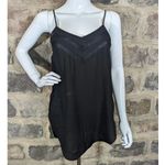 EXPRESS V-Neck Camisole Top Lace Trim Spaghetti Straps Black Size Small Photo 1