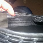 Vince  Stafford Black Leather Slip On Platform Shoes size 9 woven Photo 3