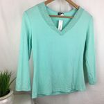 Cosabella  Lace Trim Blue Long Sleeve Top M NEW Photo 1