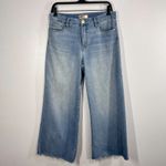 Kut From The Kloth Meg Wide Leg Jeans Women 8 High Rise Raw Hem Light Wash Denim Photo 1