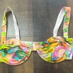 Apres June Celine Ruched Underwire Watercolor Bikini Top Size Large Pink Photo 0