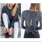 Zyia Blue Space Dye Open Twist Back Top Blue Photo 1