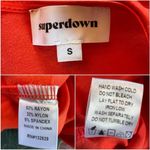 superdown  Skye Mini Dress Red Orange Ruched Sleeveless Plunge Neck S Revolve Photo 10