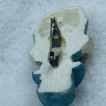 Snowman Blue Hat and Vest Carrying Flower Bouquet Jewelry Pin Brooch Winter Wear Photo 5