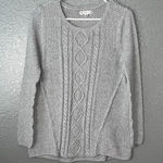 DE Collection Women’s Gray Cable Knit Sweater Pullover XS Long Sleeve Crewneck Photo 0