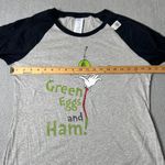 Port Authority NEW Green Eggs and Ham Raglan Tee Womens L Gray Dr Seuss Shirt Photo 5