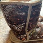 UGG  Boots Mid Calf Women Size 7 Sparkling Sequin Shoes Gold Brown Footwear Photo 1