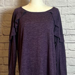 Umgee Purple Ruffle Long Sleeve Top Women's Small Photo 0