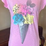Aeropostale  Pastel Pink Oversized T Shirt Bold Floral New Photo 2