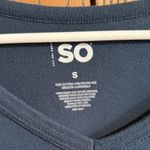 SO  Women's Navy Long Sleeve V-Neck Tee Photo 1